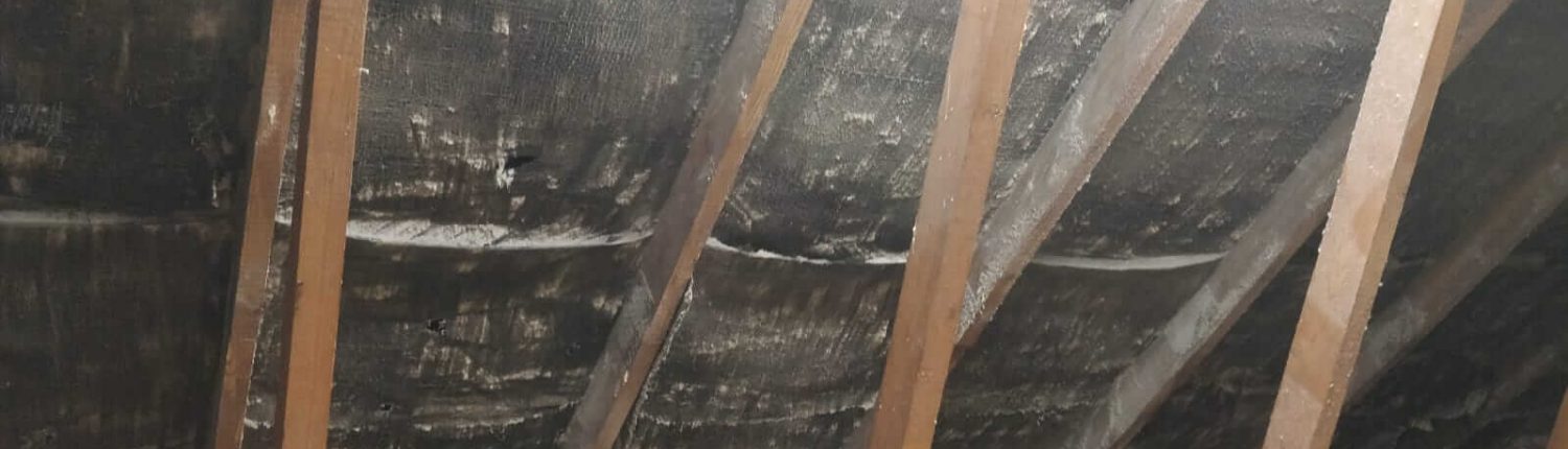 House rafters after polar blast has dealt with the removal of spray foam